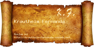 Krautheim Fernanda névjegykártya